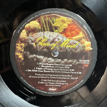 Iron Maiden - Piece Of Mind (VINYL) | Excellent (EX) Excellent+ (EX+)