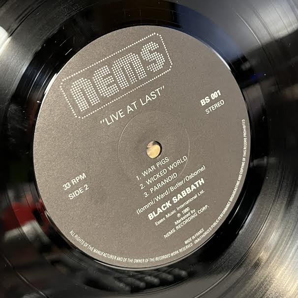 Black Sabbath - Live At Last (VINYL - FRANCE) | Near Mint (NM) Excellent+ (EX+)