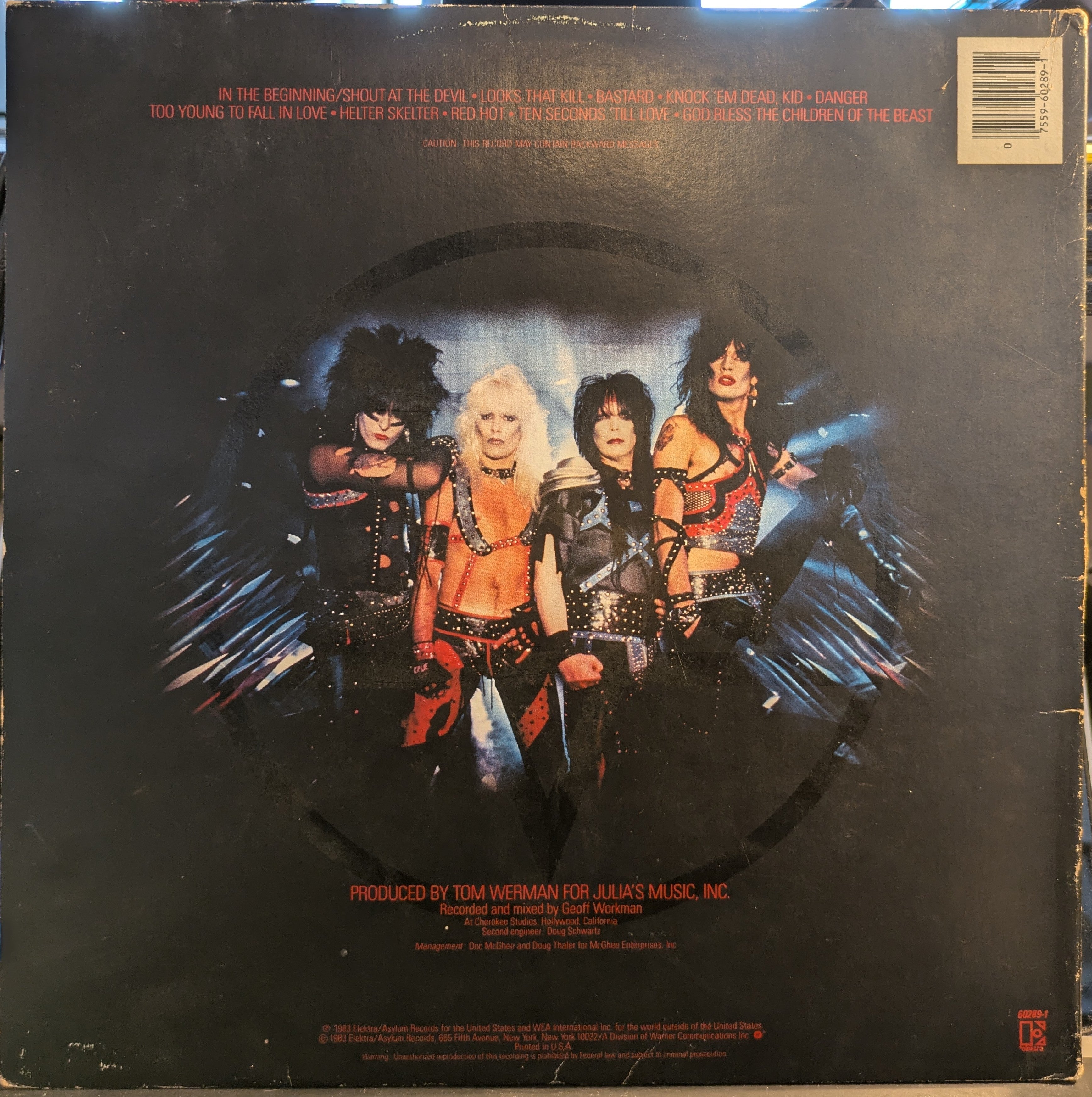 Mötley Crüe - Shout At The Devil (VINYL) | Very Good Plus (VG+) Very Good (VG)