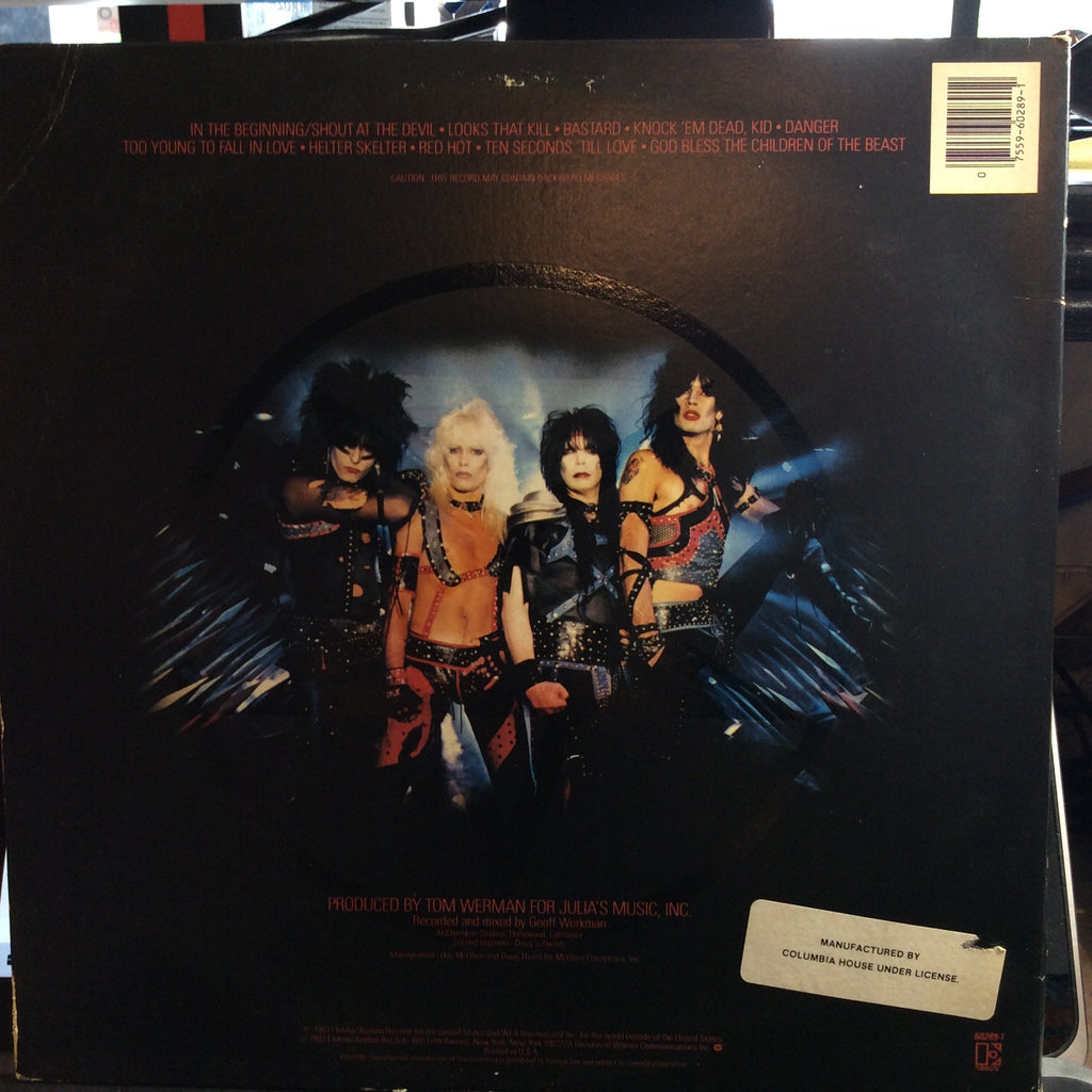 Mötley Crüe - Shout At The Devil (VINYL) | Very Good Plus (VG+) Very Good Plus (VG+)