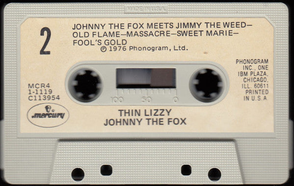 Thin Lizzy - Johnny The Fox (CASSETTE) | Very Good (VG) Very Good Plus (VG+)