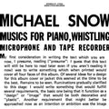 Musics For Piano, Whistling, Microphone And Tape Recorder |