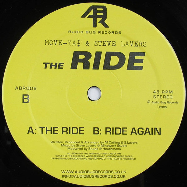 Move-Ya! & Steve Lavers - The Ride | Very Good Plus (VG+) Very Good Plus (VG+)