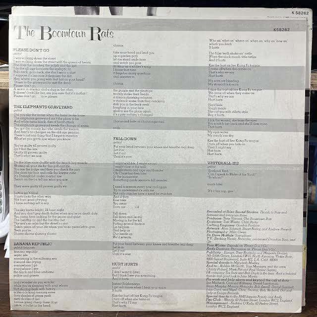 The Boomtown Rats - Mondo Bongo (VINYL) | Excellent+ (EX+) Excellent+ (EX+)