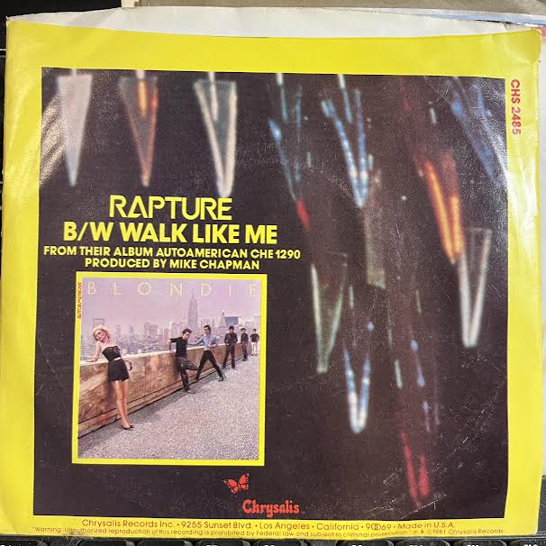Blondie - Rapture (7") | Near Mint- (NM-) Excellent (EX)