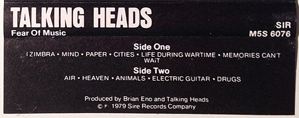 Talking Heads - Fear Of Music *CASSETTE* | Near Mint (NM) Near Mint (NM)