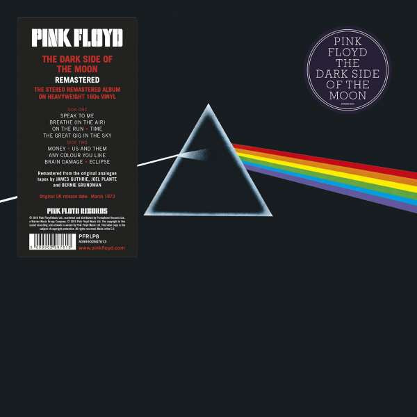 Pink Floyd The Dark Side Of The Moon Pink Floyd Records, Pink Floyd Records LP, Album, RE, RM, 180 Mint (M) Mint (M)