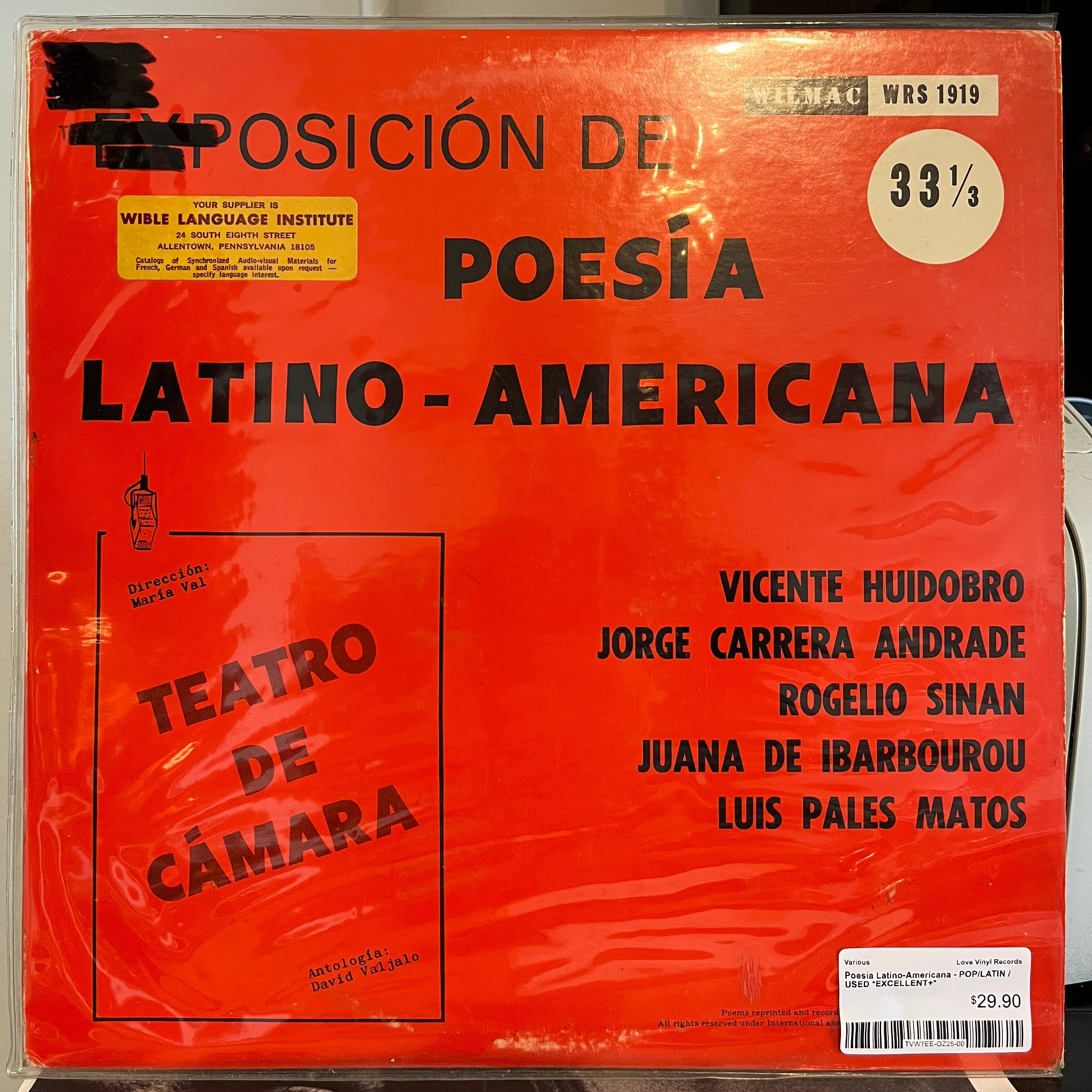 Various - Poesia Latino-Americana | Excellent (EX) Excellent (EX)