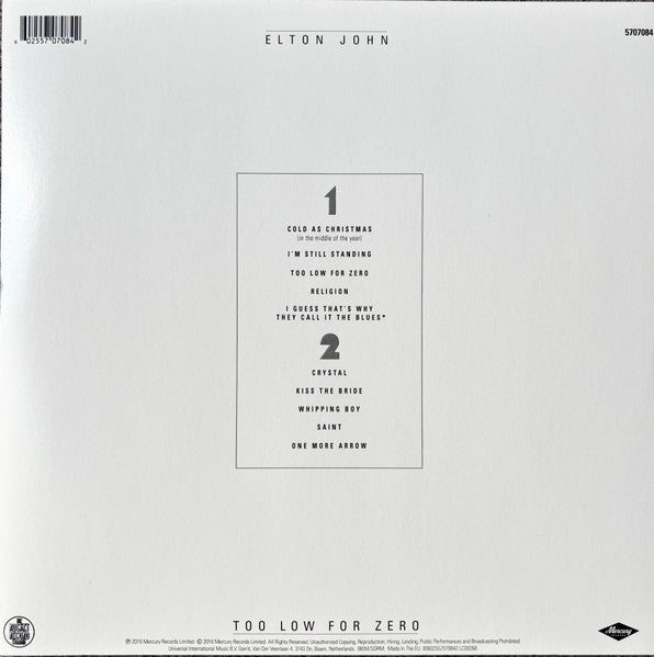 Too Low For Zero (VINYL) | Mint (M) Mint (M)