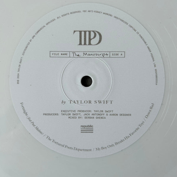 The Tortured Poets Department (GHOSTED WHITE VINYL) | Mint (M) Mint (M)