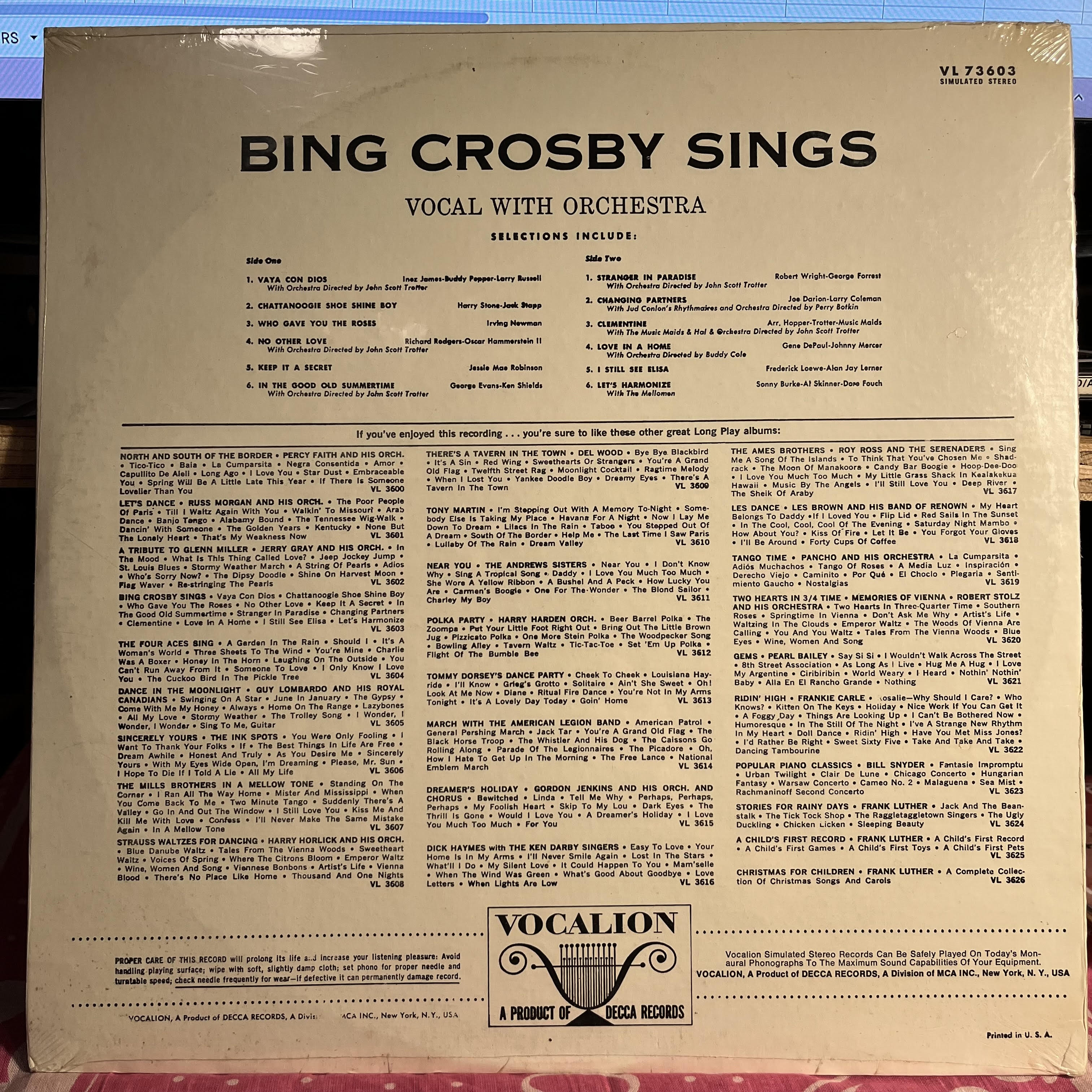 Bing Crosby Sings *SEALED* | Mint (M) Near Mint (NM)