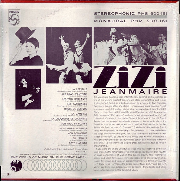 Zizi Jeanmaire (VINYL) | Mint (M) Near Mint (NM)
