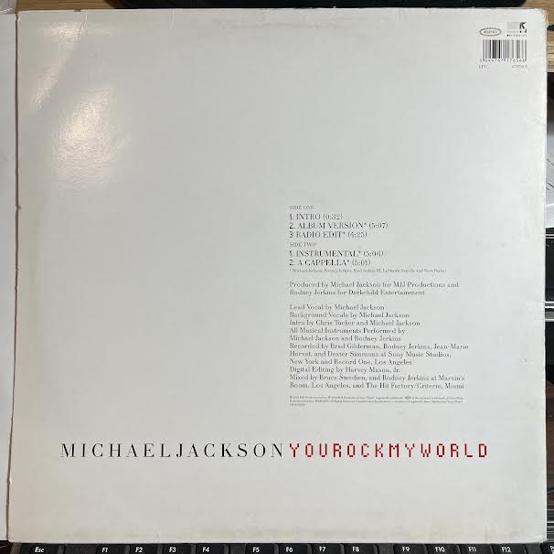 Michael Jackson - You Rock My World (VINYL) | Excellent+ (EX+) Excellent (EX)