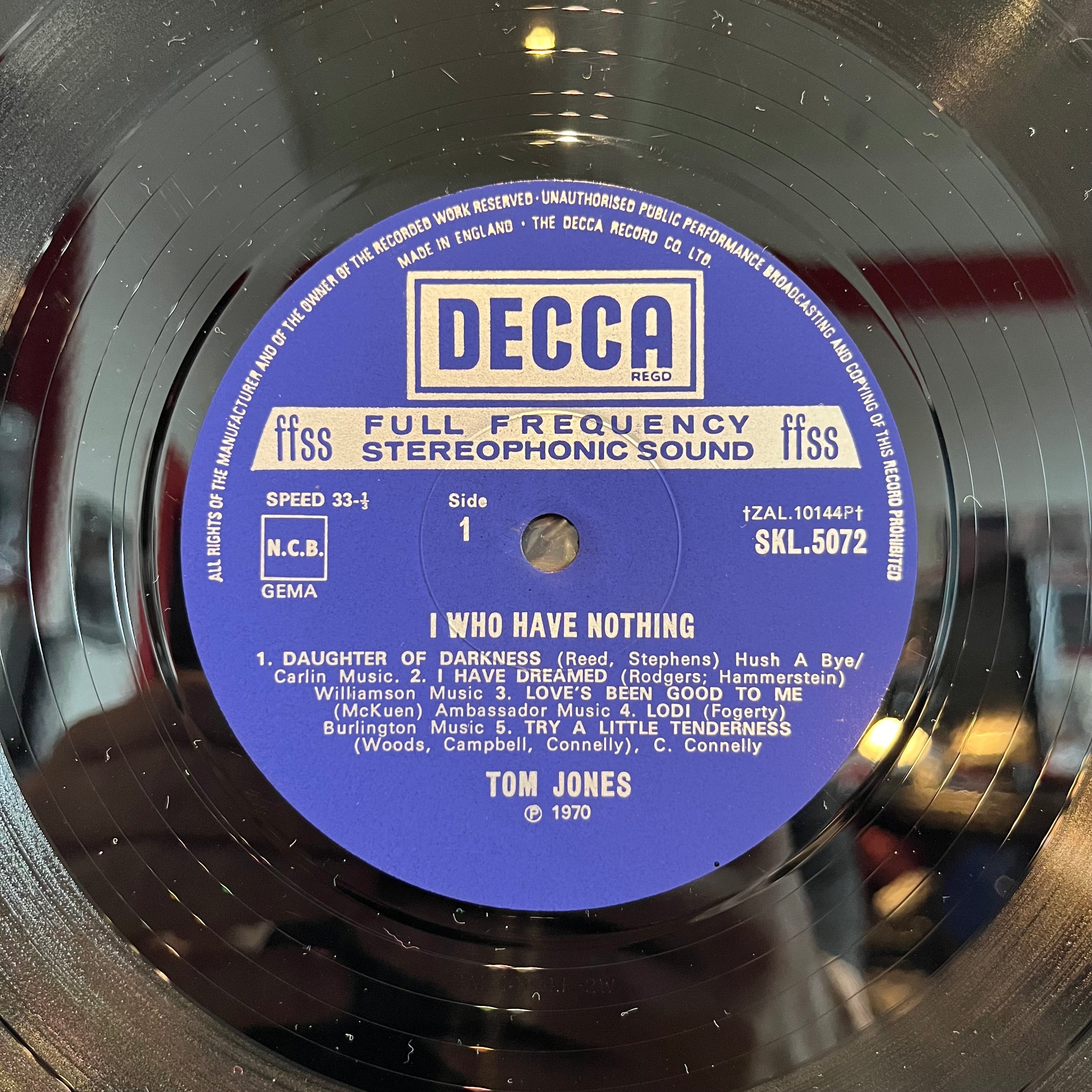 Tom Jones - I Who Have Nothing *UK* | Excellent (EX) Excellent (EX)
