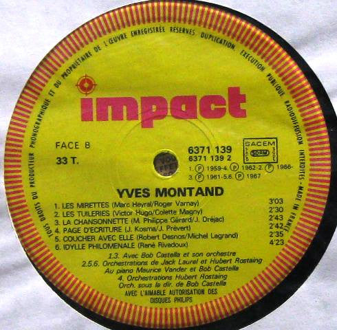 Yves Montand *FRANCE* | Excellent (EX) Near Mint (NM)