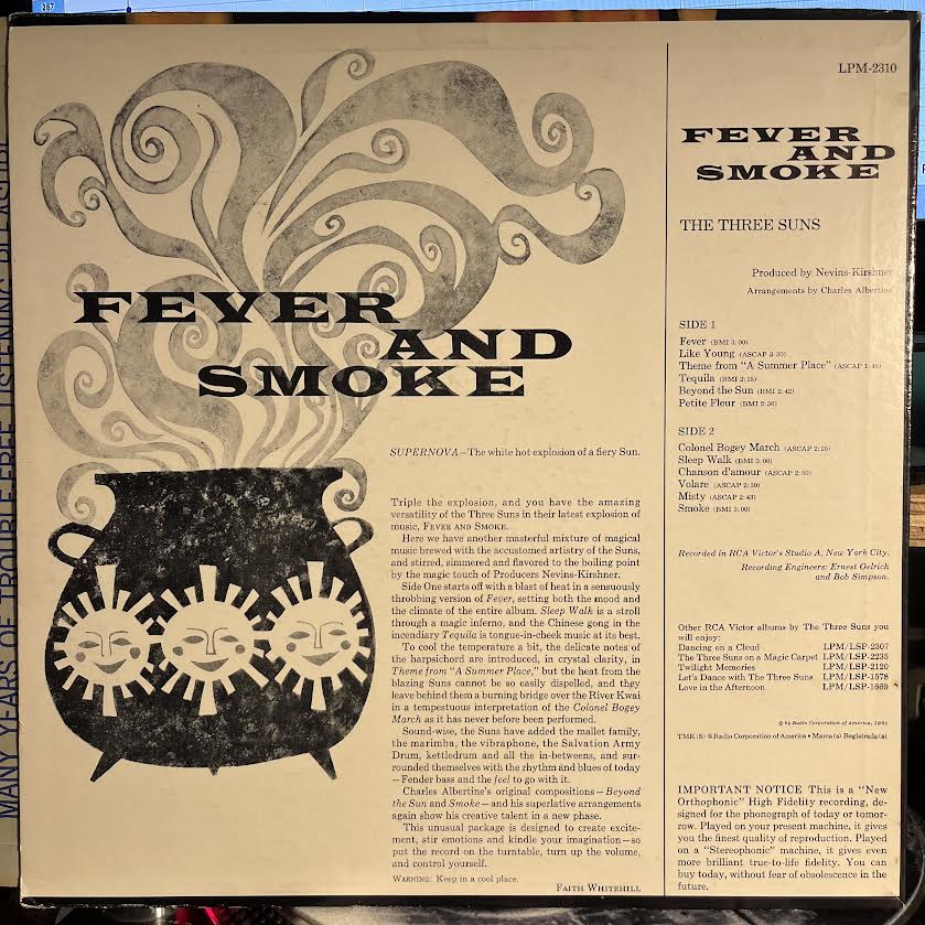 The Three Suns - Fever And Smoke | Excellent (EX) Excellent (EX)