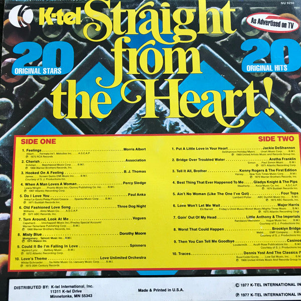 Various - Straight From The Heart (20 Original Stars) | Excellent (EX) Excellent (EX)