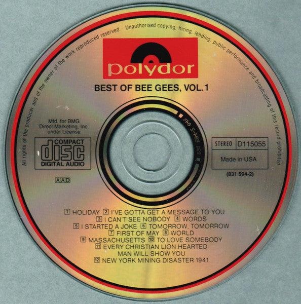Bee Gees - Best Of Bee Gees (CD) | Excellent (EX) Near Mint (NM)