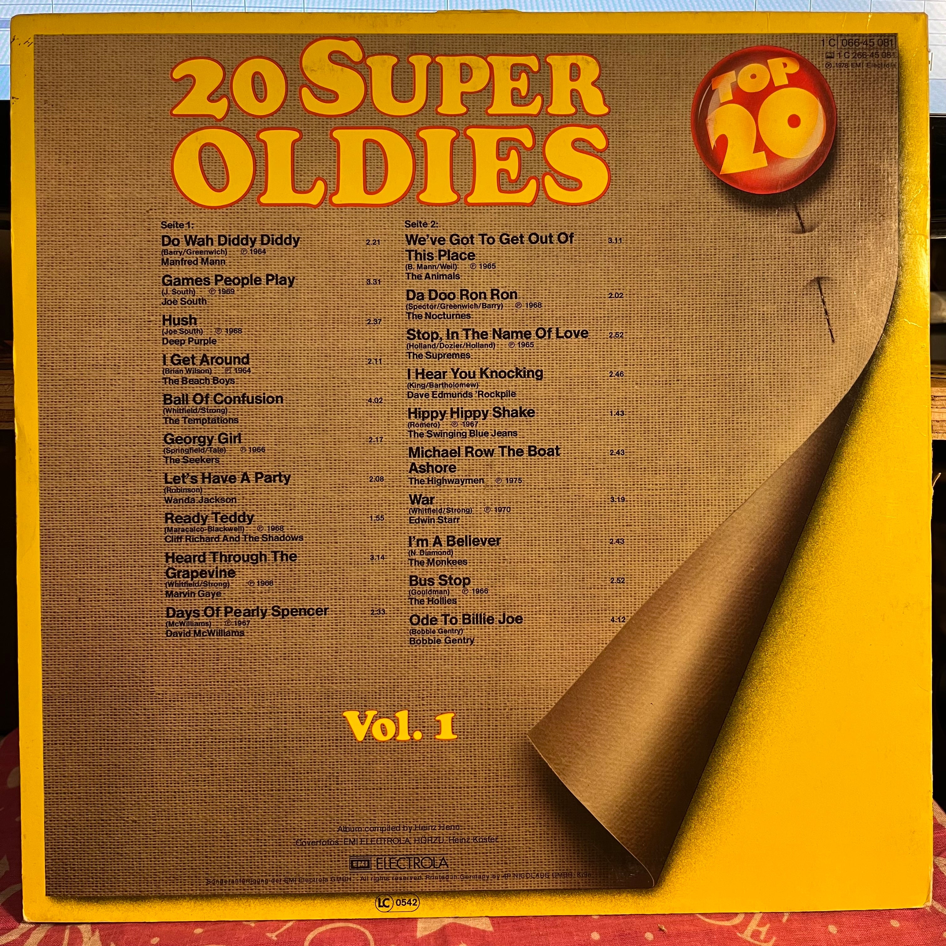 Various - 20 Super Oldies Vol. 1 *GERMAN* | Excellent (EX) Excellent (EX)