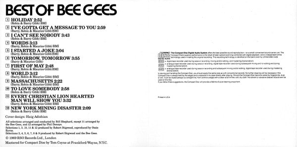 Bee Gees - Best Of Bee Gees (CD) | Excellent (EX) Near Mint (NM)