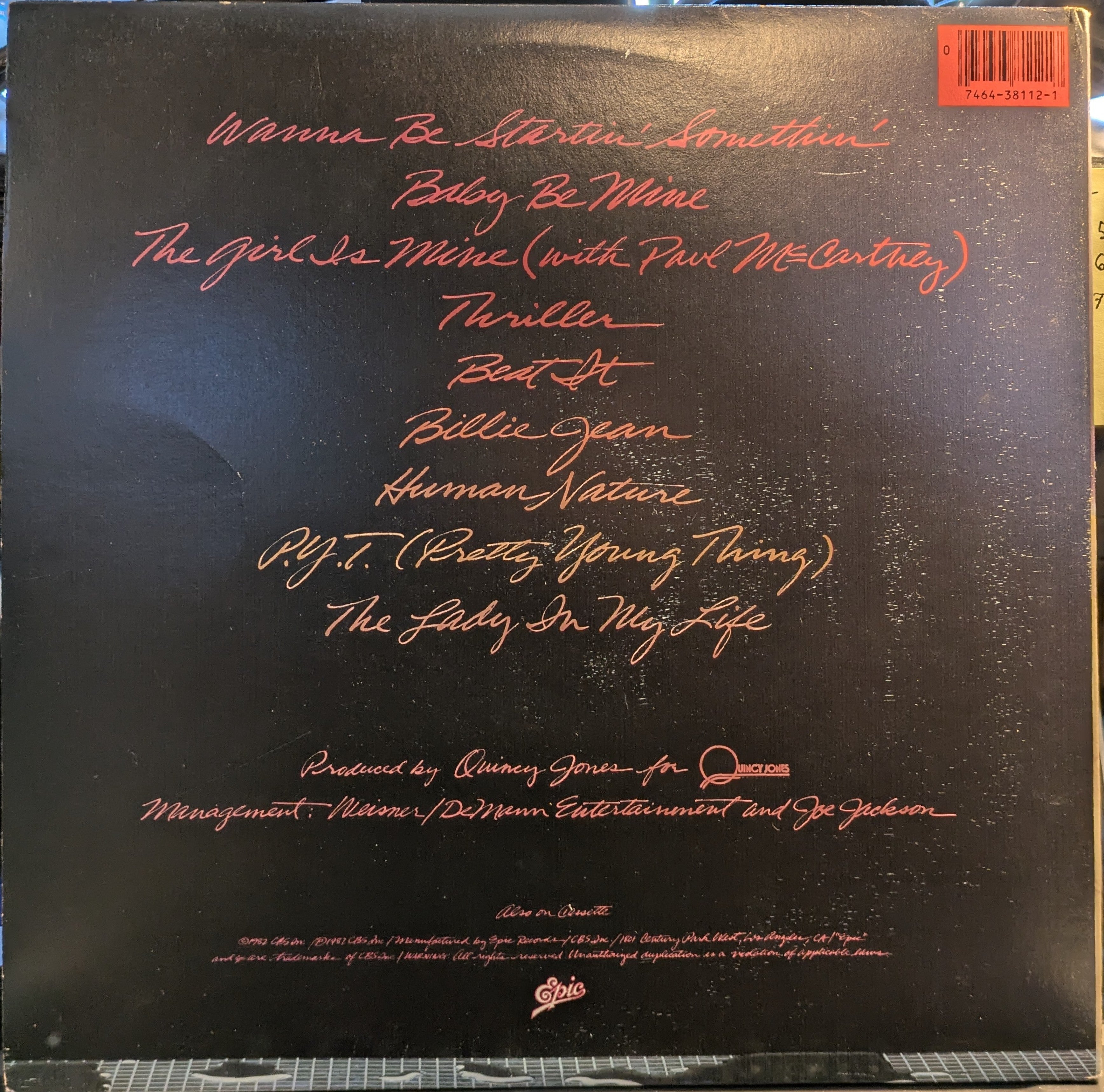 Michael Jackson - Thriller (VINYL) | Near Mint (NM) Near Mint (NM)