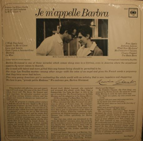Barbra Streisand - Je M'appelle Barbra *REISSUE* | Near Mint (NM) Excellent (EX)