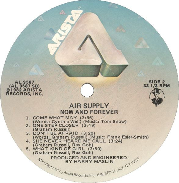 Air Supply - Now And Forever (VINYL) | Near Mint (NM) Very Good Plus (VG+)