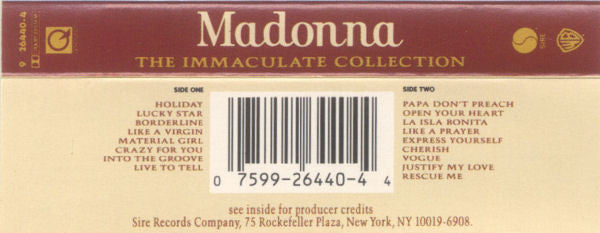 Madonna - The Immaculate Collection *CASSETTE* | Near Mint (NM) Near Mint (NM)