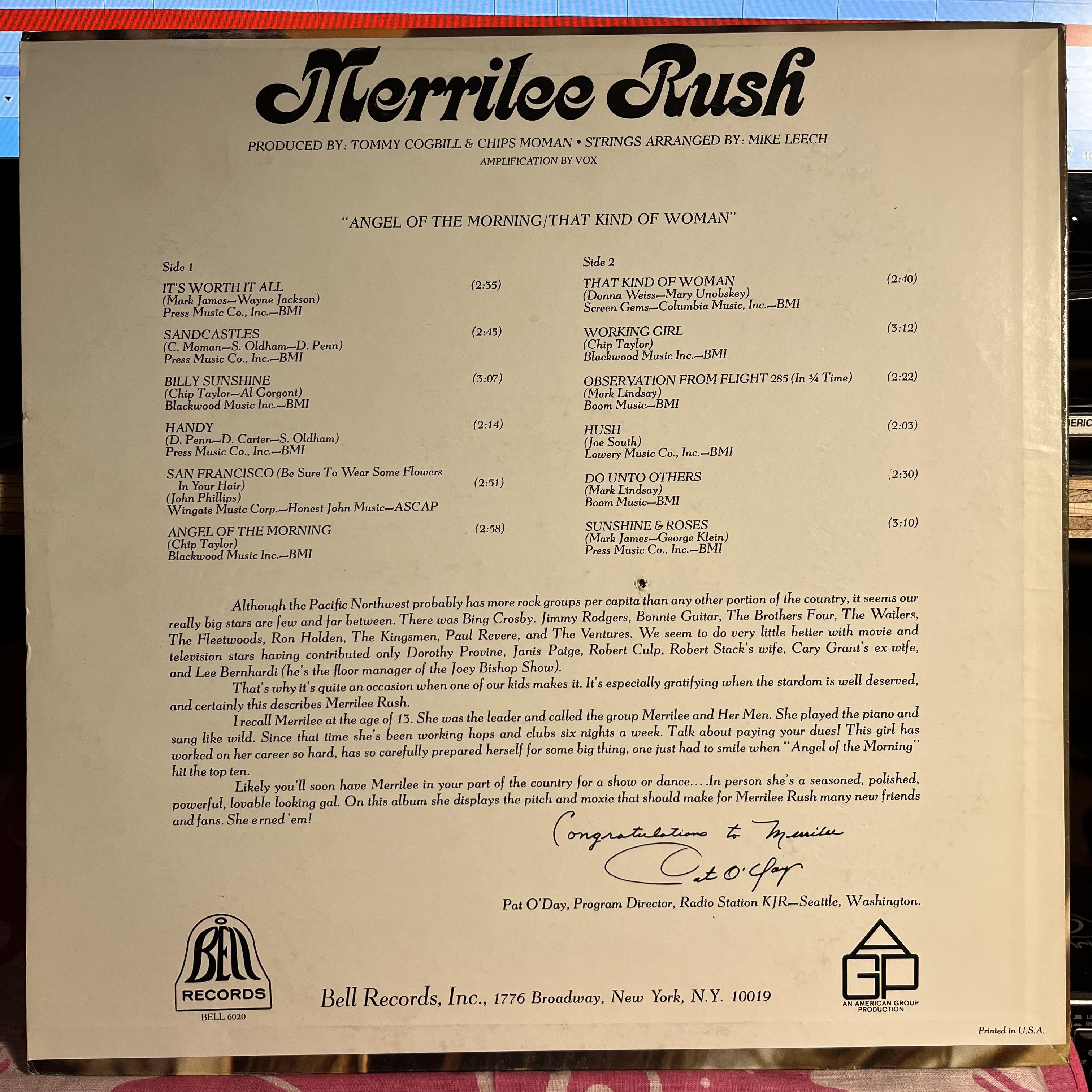Merrilee & The Turnabouts - Angel Of The Morning *BESTWAY* | Near Mint (NM) Near Mint (NM)