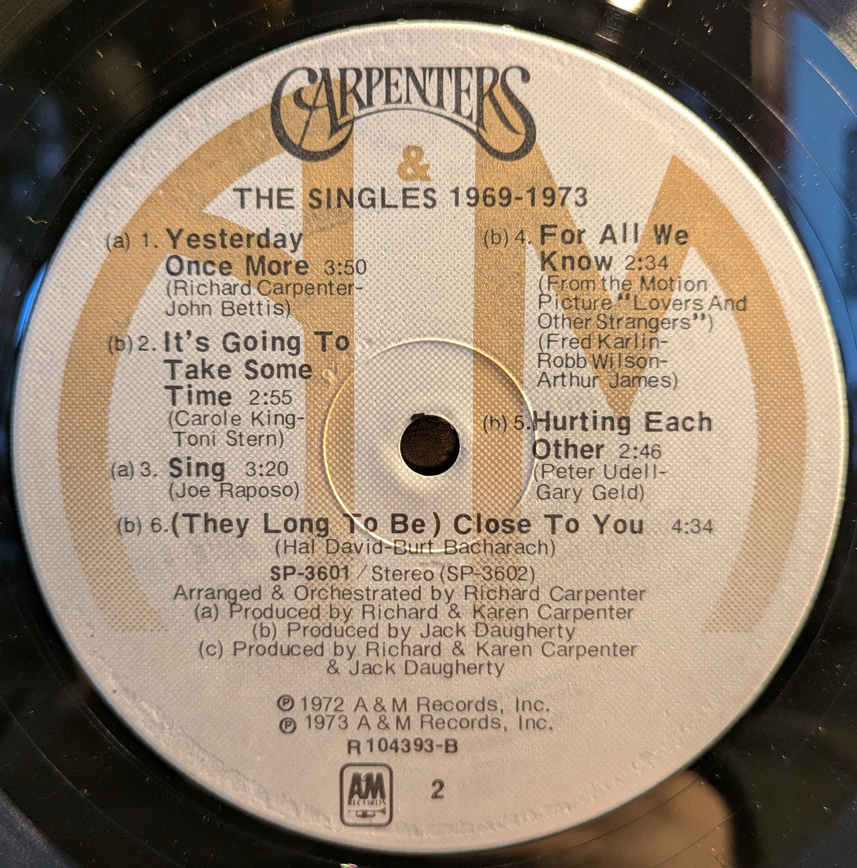 Carpenters - The Singles 1969-1973 (VINYL) | Near Mint (NM) Excellent (EX)