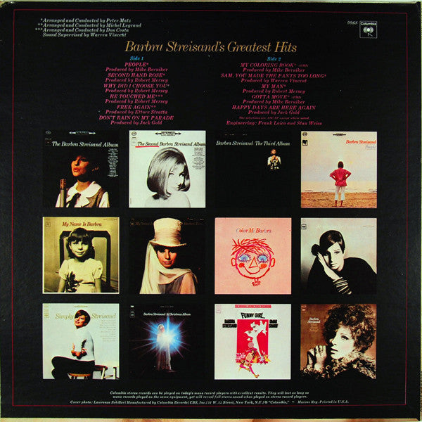 Barbra Streisand - Barbra Streisand's Greatest Hits | Near Mint (NM) Near Mint (NM)