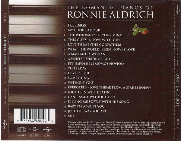 Ronnie Aldrich - The Romantic Pianos Of Ronnie Aldrich *CD* | Mint (M) Near Mint (NM)