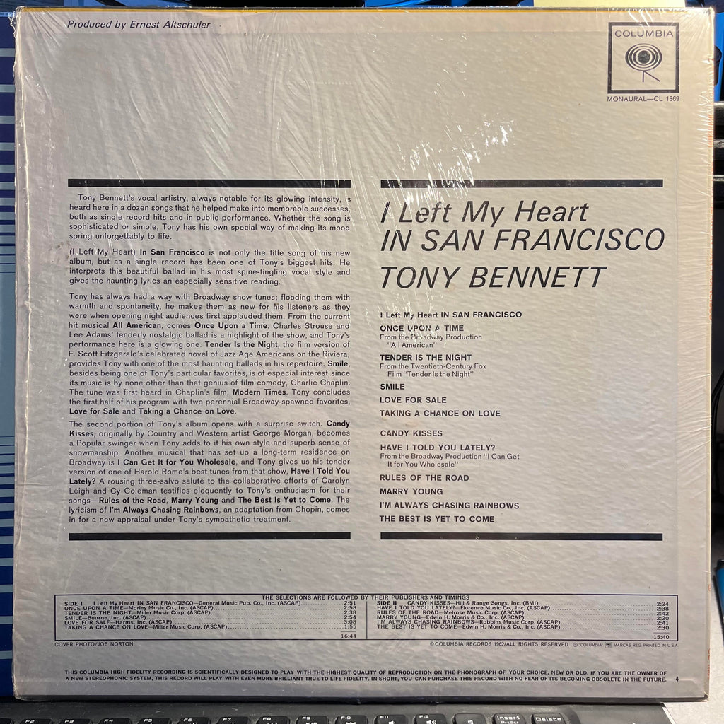 Tony Bennett - I Left My Heart In San Francisco *SHRINK/MONO/2EYE* | Very Good Plus (VG+) Near Mint (NM)