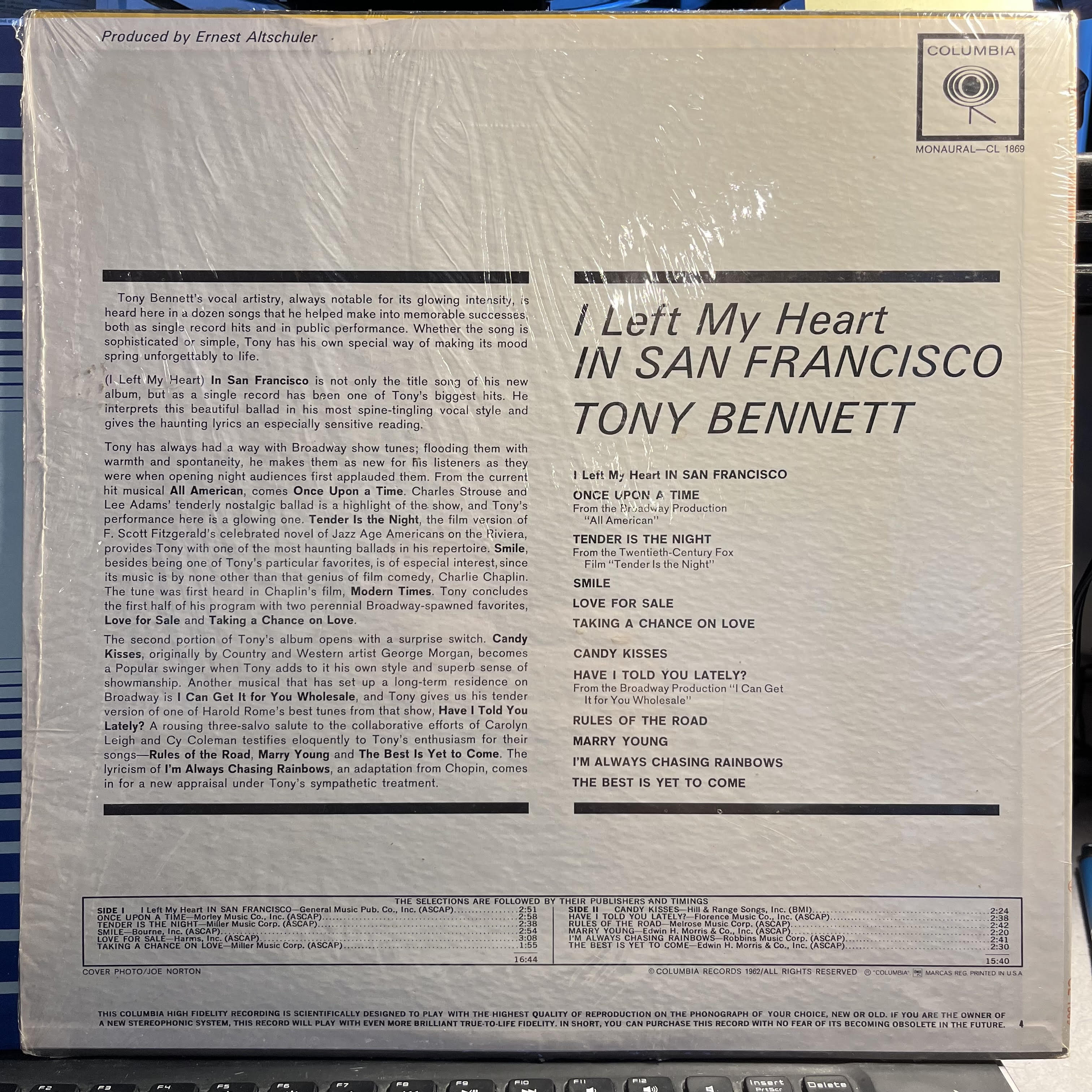 Tony Bennett - I Left My Heart In San Francisco *SHRINK/MONO/2EYE* | Very Good Plus (VG+) Near Mint (NM)