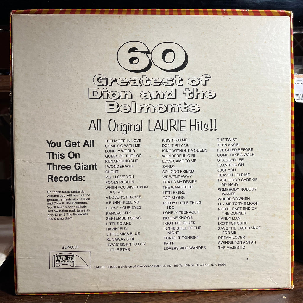 Dion & The Belmonts - 60 Greatest Of Dion And The Belmonts (3xVINYL BOX) | Excellent+ (EX+)