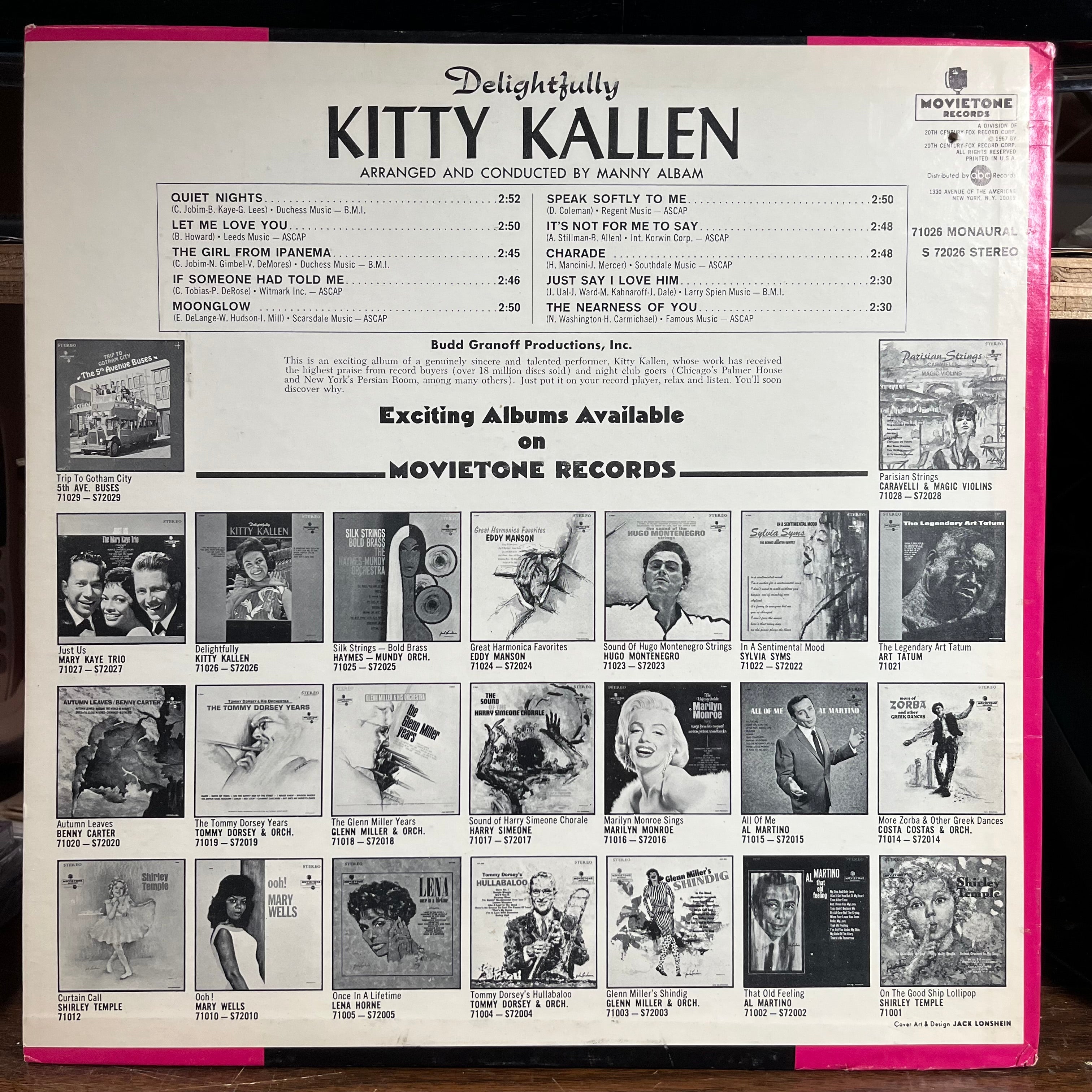 Delightfully Kitty Kallen (VINYL) | Very Good Plus (VG+) Very Good Plus Plus (VG++)