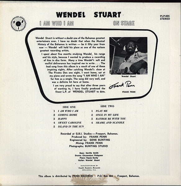 Wendell Stuart - I Am Who I Am (On Stage) | Very Good Plus (VG+) Very Good (VG)