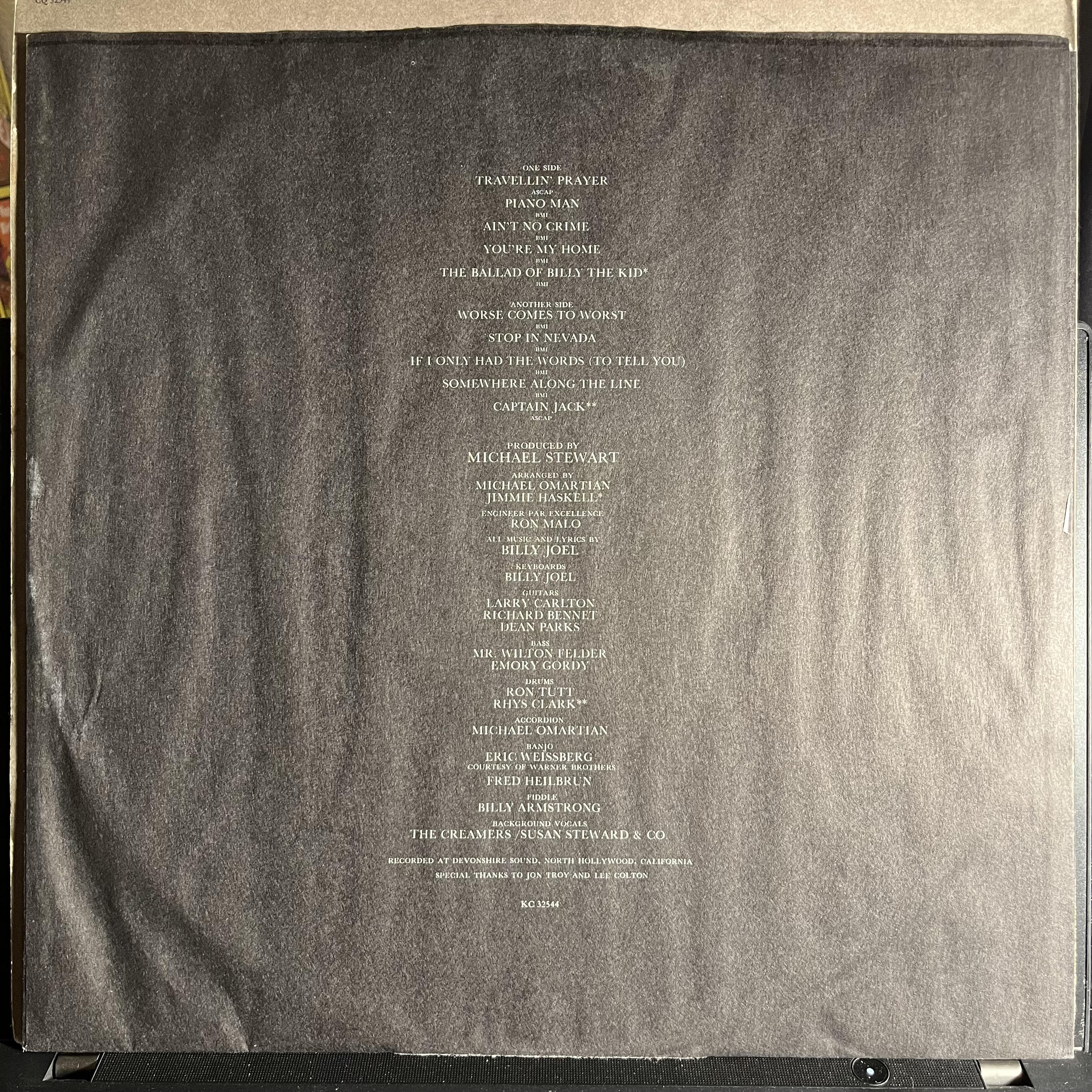 Billy Joel - Piano Man *QUADRAPHONIC* | Very Good (VG) Excellent (EX)