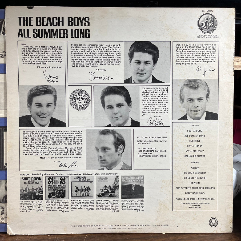 The Beach Boys - All Summer Long (VINYL) | Very Good (VG) Very Good Plus (VG+)