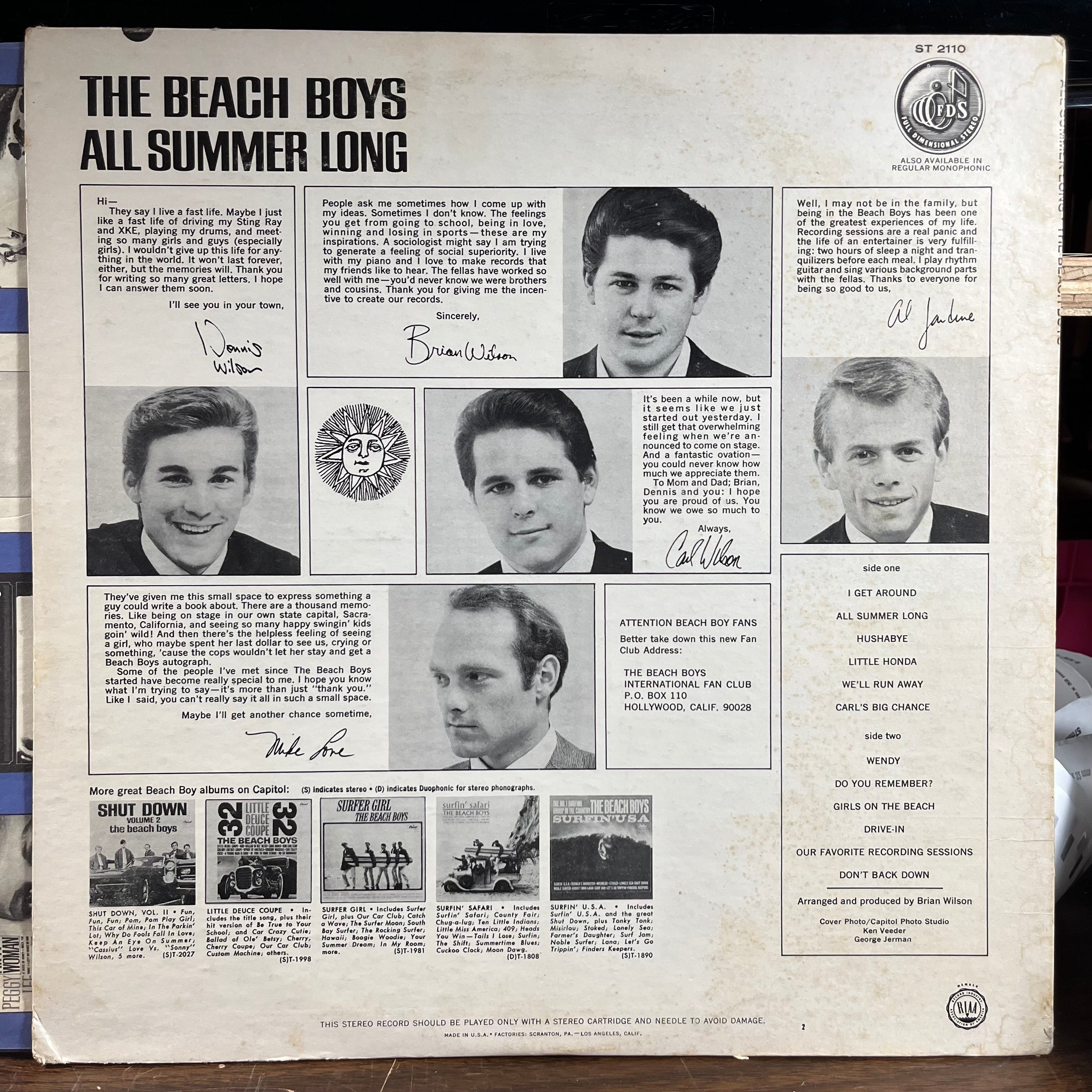 The Beach Boys - All Summer Long (VINYL) | Very Good (VG) Very Good Plus (VG+)