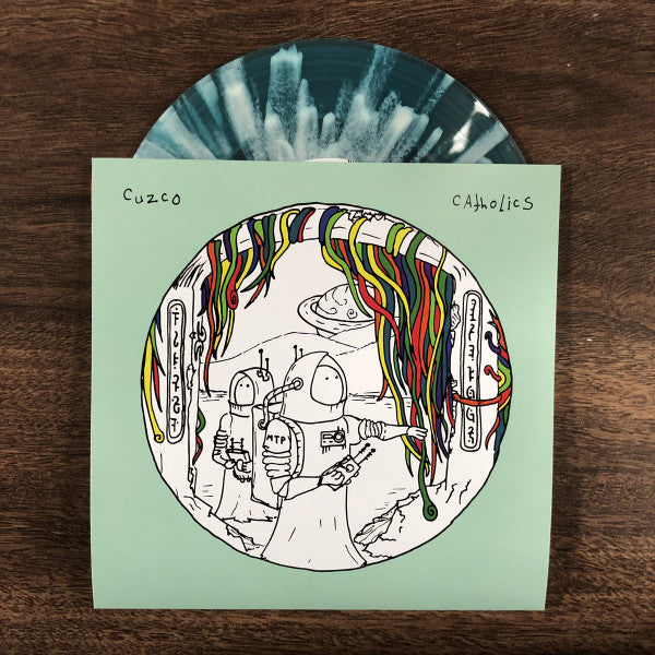 Cuzco / Catholics Split (7" VINYL) *TRANSPARENT BLUE WITH WHITE SPLATTER* | Mint (M) Mint (M)