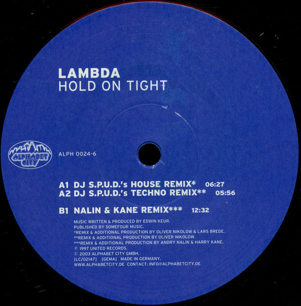 Lambda - Hold On Tight | Near Mint (NM) Very Good Plus (VG+)