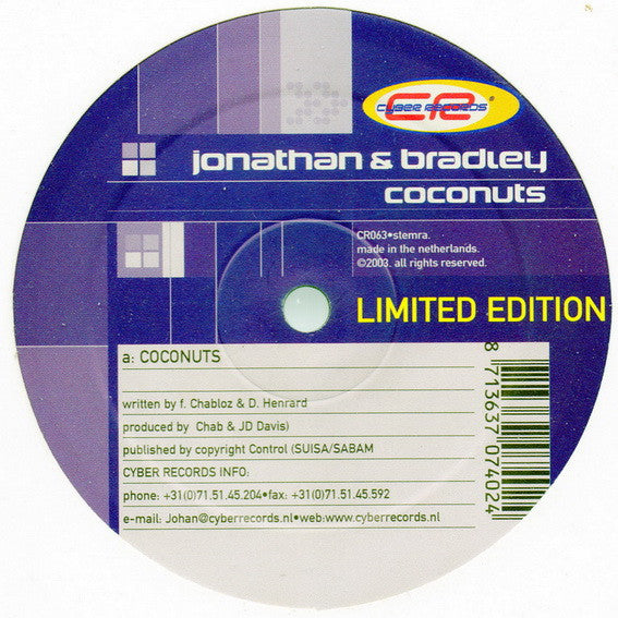Jonathan & Bradley - Coconuts | Near Mint (NM) Excellent (EX)