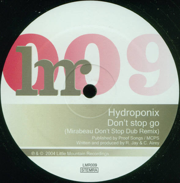 Hydroponix - Don't Stop Go (Mirabeau Remixes) | Near Mint (NM) Near Mint (NM)