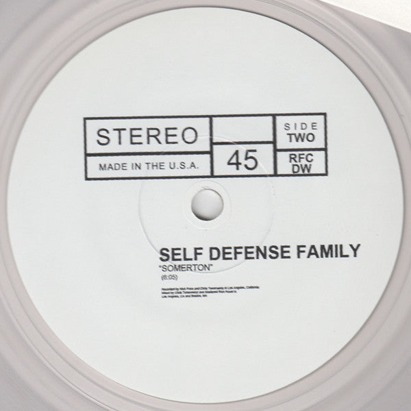 Creative Adult / Self Defense Family Split (CLEAR VINYL 7") | Mint (M) Mint (M)