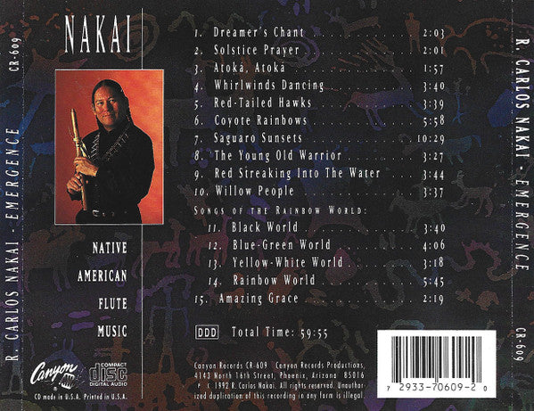R. Carlos Nakai - Emergence: Songs Of The Rainbow World - Native American Flute Music (CD) | Near Mint (NM) Near Mint (NM)
