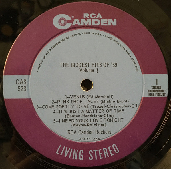 Biggest Hits Of '59 - Vol.1 | Very Good Plus (VG+) Near Mint (NM)