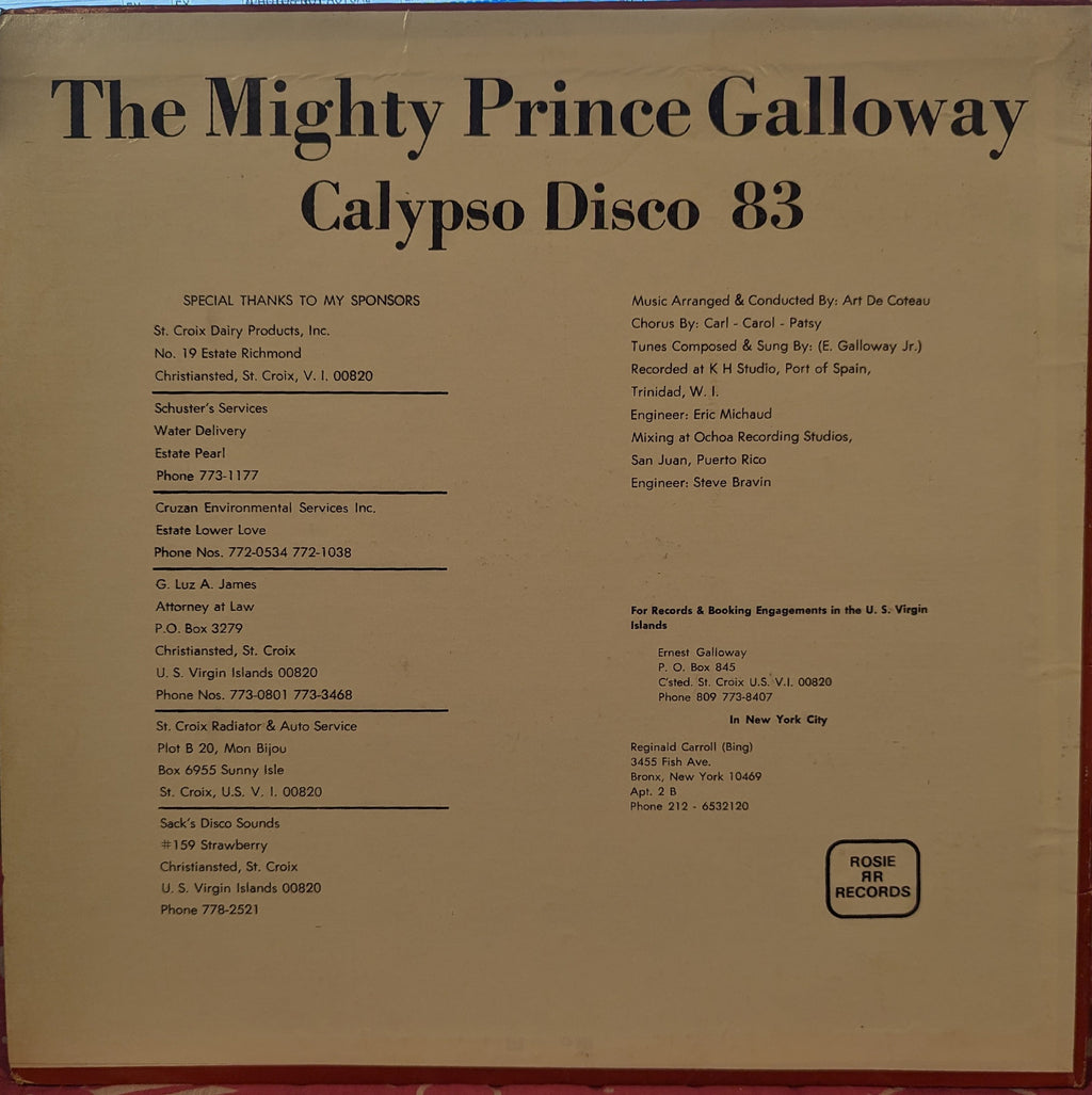 Mighty Prince Galloway - Calypso Disco '83 | Excellent (EX) Excellent (EX)