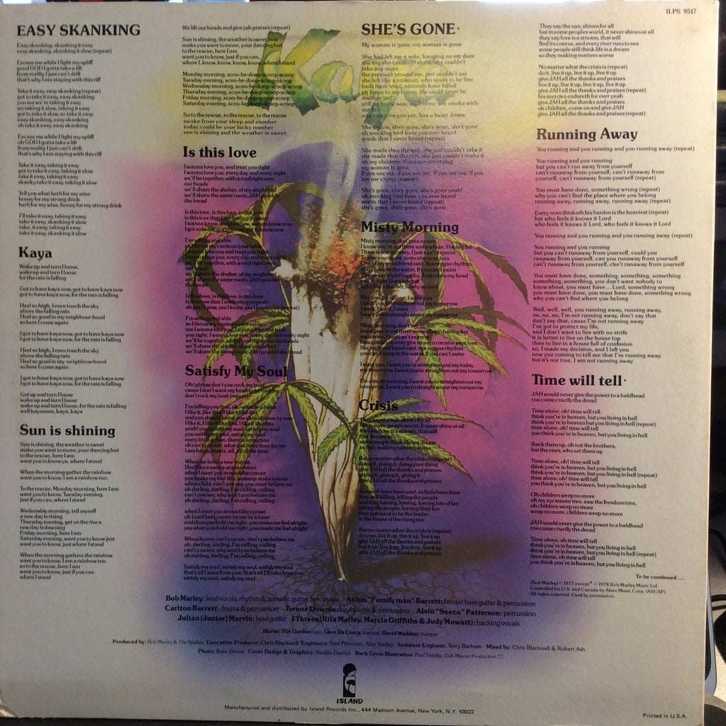 Bob Marley & The Wailers - Kaya (VINYL) | Near Mint- (NM-) Near Mint (NM)