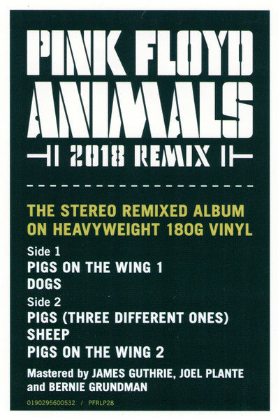 Animals (2018 Remix) *DINGED* (VINYL) | Mint (M) Excellent+ (EX+)